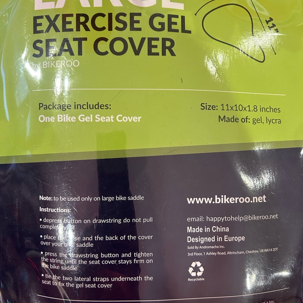 Black Gel Seat Cover for Bikes